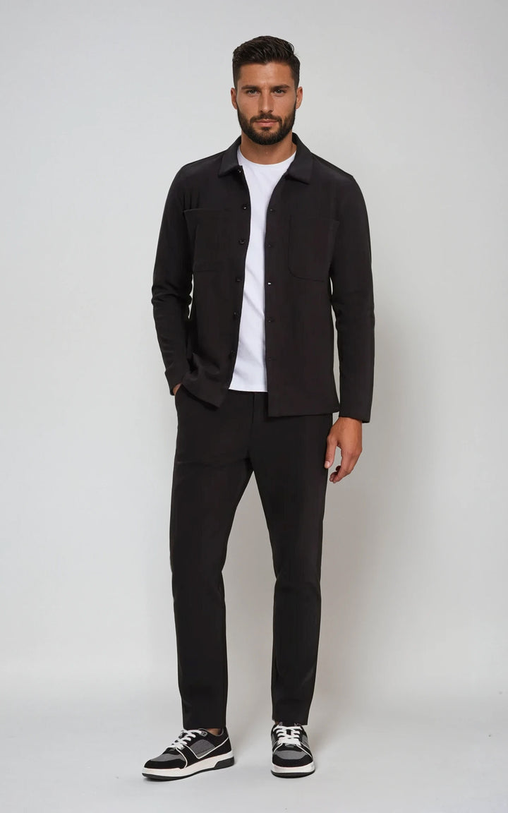 Men’s Stretch Cotton Athletic Overshirt - Charcoal