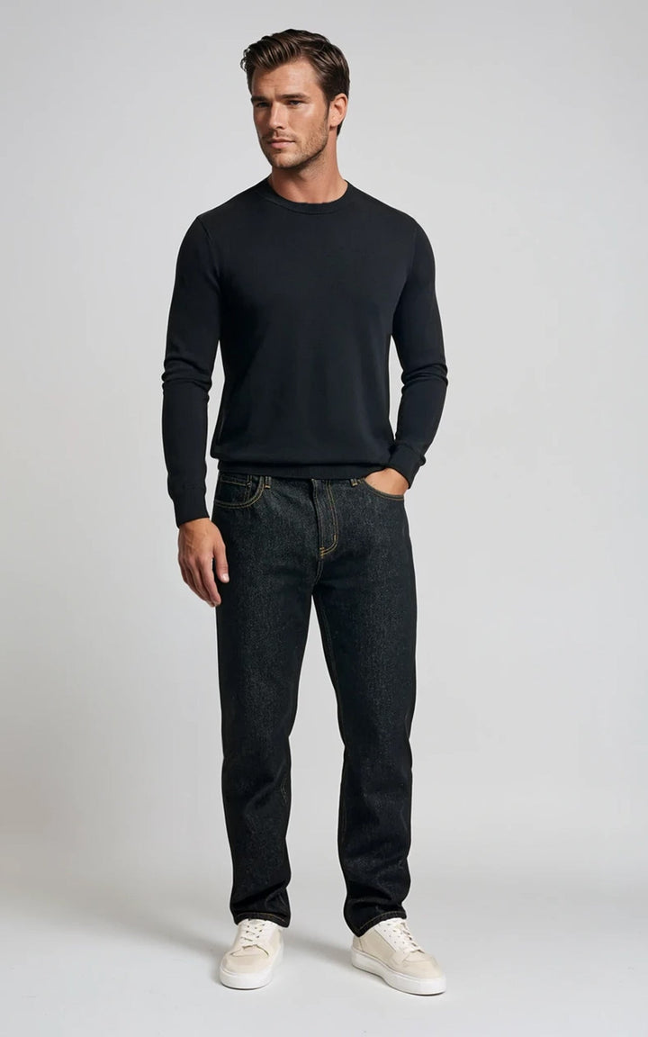 COMO men’s lightweight  knit sweater black premium smart casual