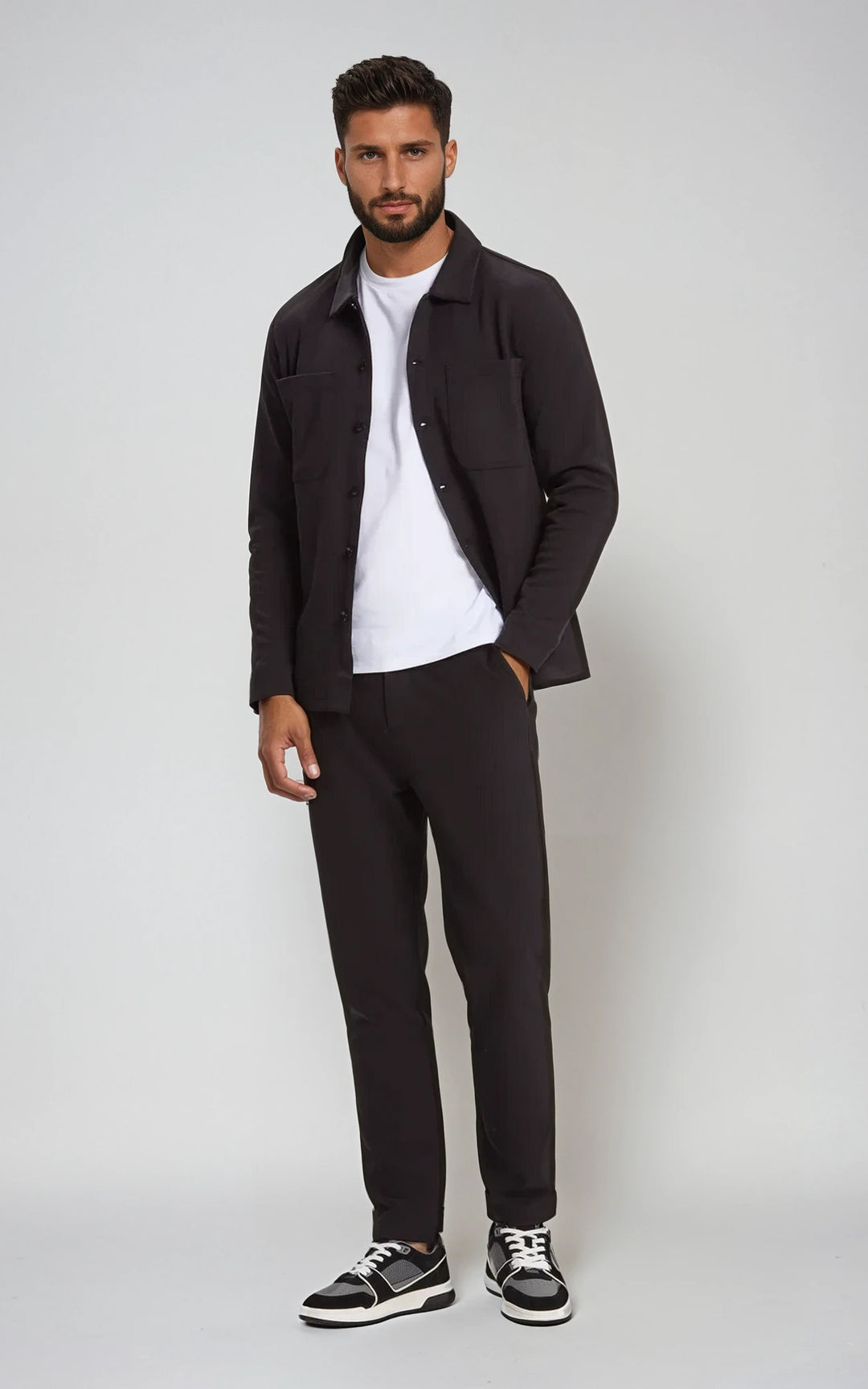 Men’s Stretch Cotton Athletic Overshirt - Navy