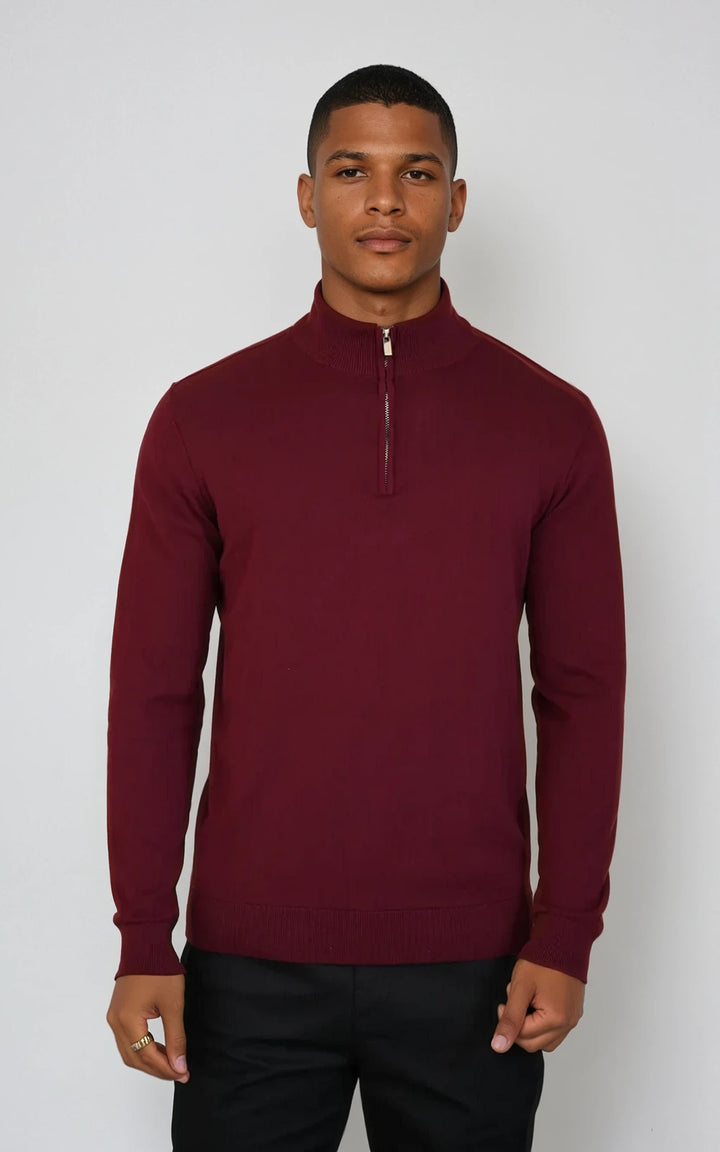 Men’s Egyptian Cotton Quarter Zip Knit Jumper - Navy