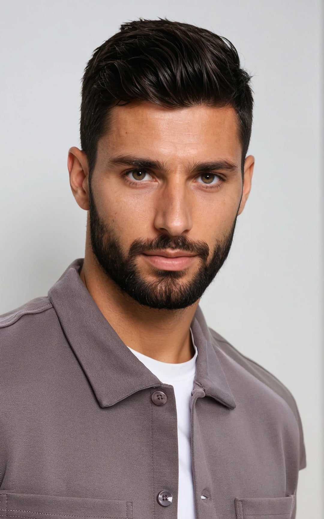 Men’s Stretch Cotton Athletic Overshirt - Grey