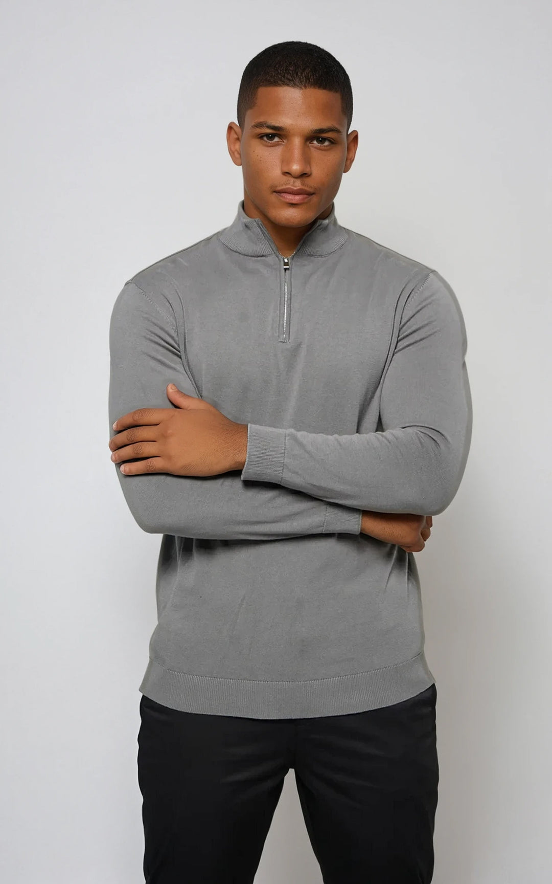 Men’s Egyptian Cotton Quarter Zip Knit Jumper - Navy