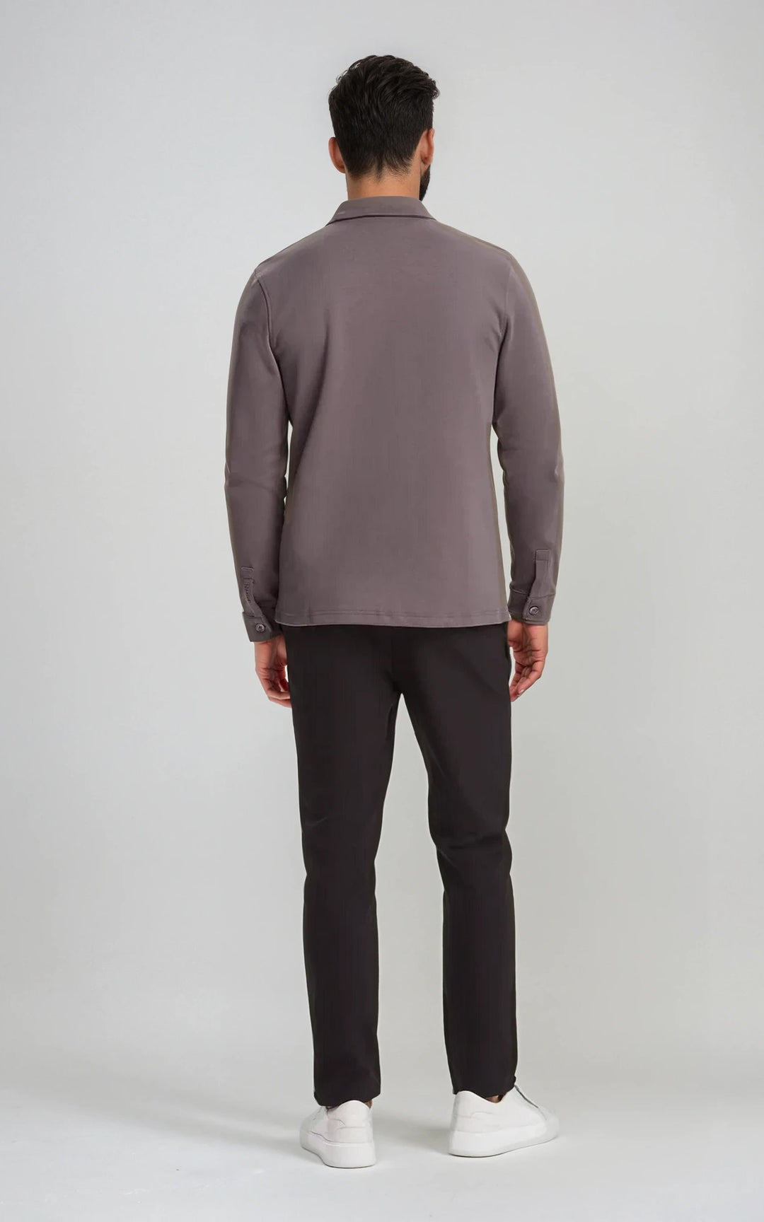 Men’s Stretch Cotton Athletic Overshirt - Grey