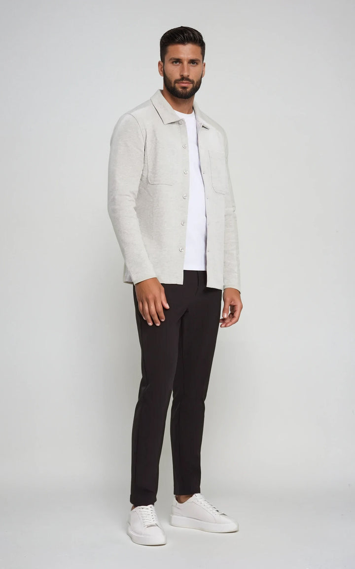 Men’s Stretch Cotton Athletic Overshirt - Grey