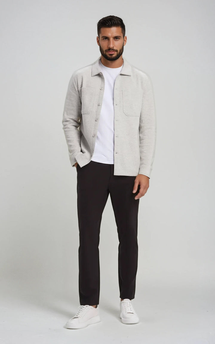 Men’s Stretch Cotton Athletic Overshirt - Grey