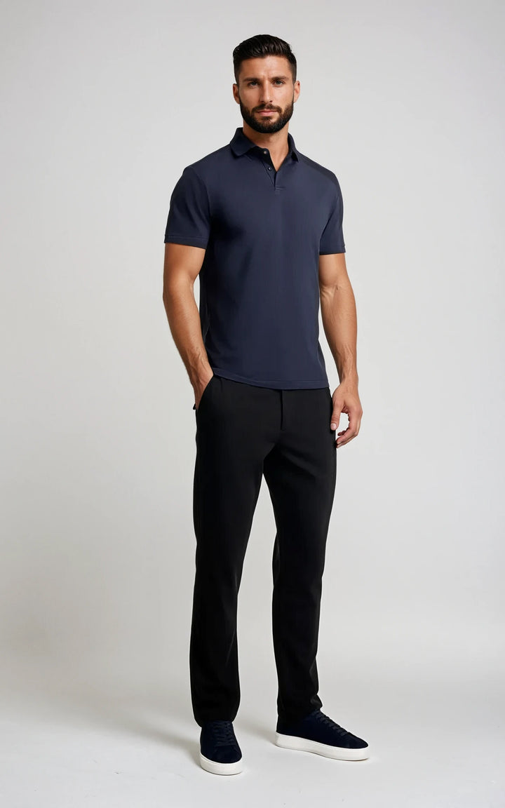 Men’s Classic Cotton Short Sleeve Polo T-Shirt -Navy