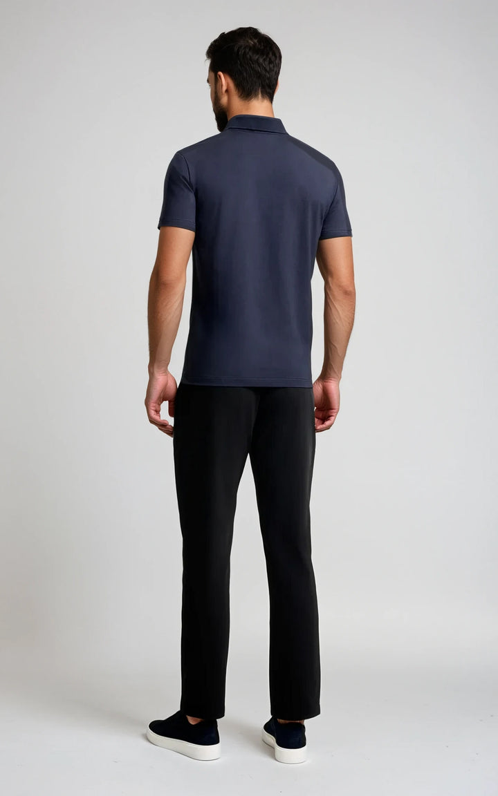 Men’s Classic Cotton Short Sleeve Polo T-Shirt -Black