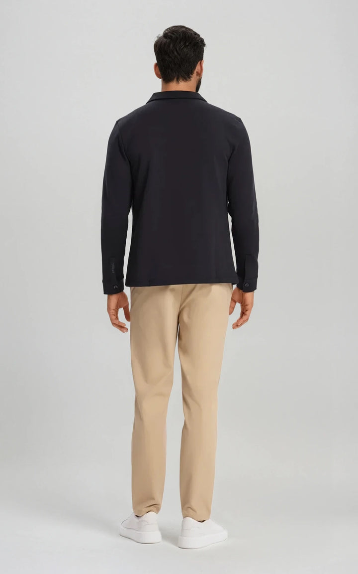 Men’s Stretch Cotton Athletic Overshirt - Navy