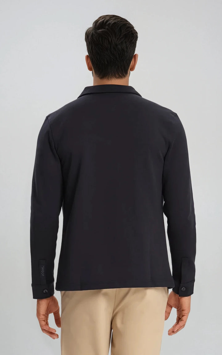 Men’s Stretch Cotton Athletic Overshirt - Charcoal