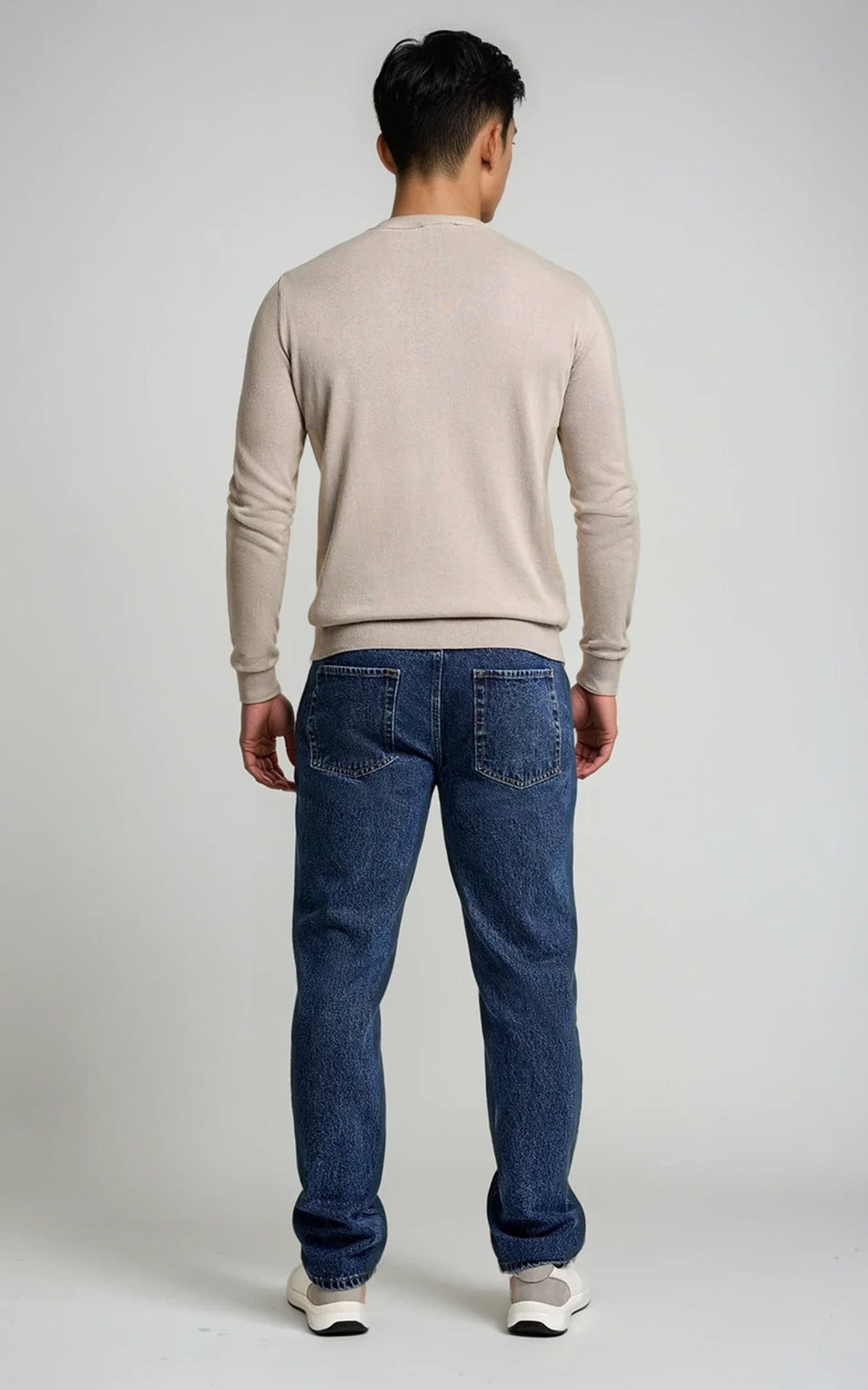 COMO men’s lightweight  knit sweater stone premium smart casual