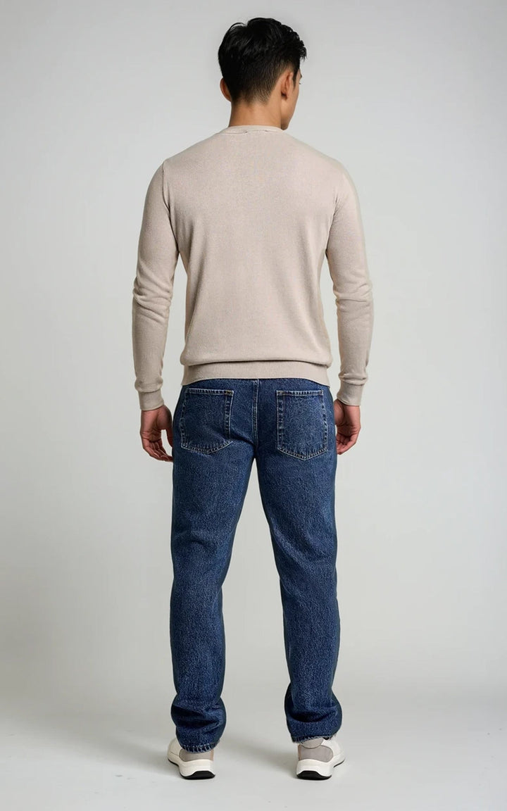 COMO men’s lightweight  knit sweater stone premium smart casual