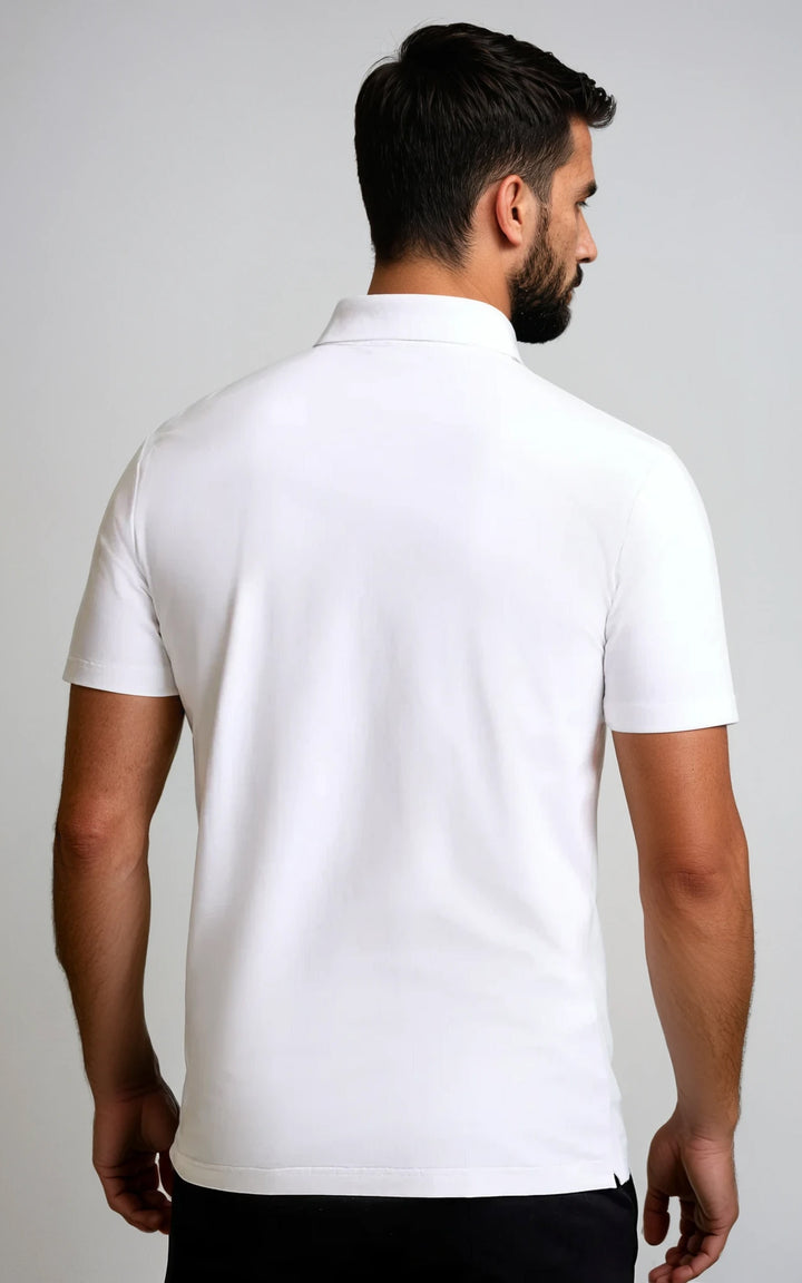 Men’s Classic Cotton Short Sleeve Polo T-Shirt - White