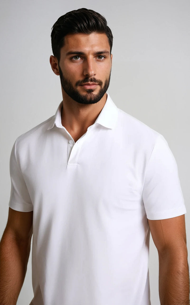 Men’s Classic Cotton Short Sleeve Polo T-Shirt -Black