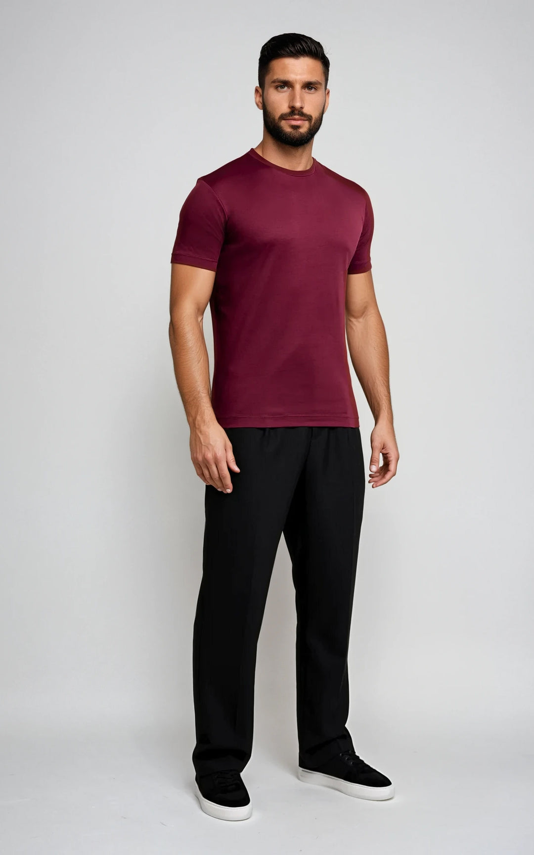 Men’s Slim Fit Heavyweight T-Shirt - Burgundy