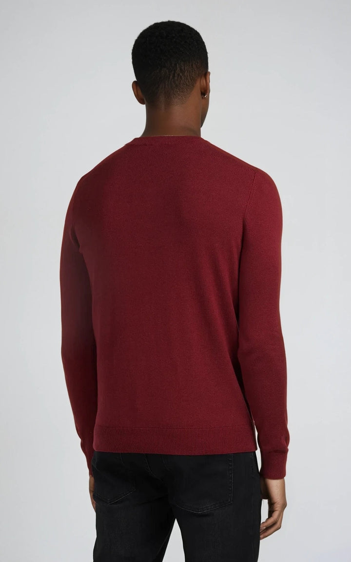 COMO men’s lightweight  knit sweater burgundy premium smart casual
